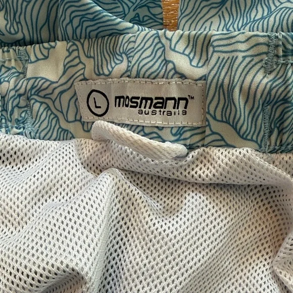 Blue Wave Pattern Men's Swim Shorts Size Large Mossman Australia Brand - Picture 7 of 8